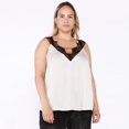 thumbnail image 1 of Devoted Taille Plus Femme Cami en satin bordé de dentelle, 1 of 2