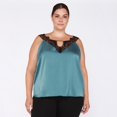 thumbnail image 1 of Devoted Taille Plus Femme Cami en satin bordé de dentelle, 1 of 2