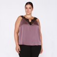 thumbnail image 1 of Devoted Women’s Plus size Lace Trim Satin Cami, 1 of 2