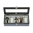 thumbnail image 1 of Mele and Co Tate Java Finish Glass Top Wooded Watch Box, 1 of 5