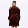 thumbnail image 3 of Devoted Women’s Plus size Ruffled Hem Velvet Wrap Dress, 3 of 3