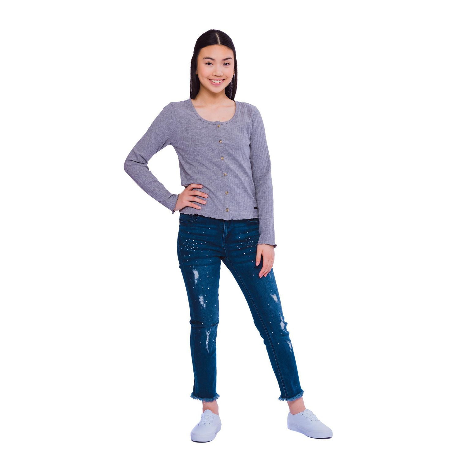 Girls Justice Rib Fashion Top