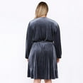 thumbnail image 3 of Devoted Women’s Plus size Ruffled Hem Velvet Wrap Dress, 3 of 3