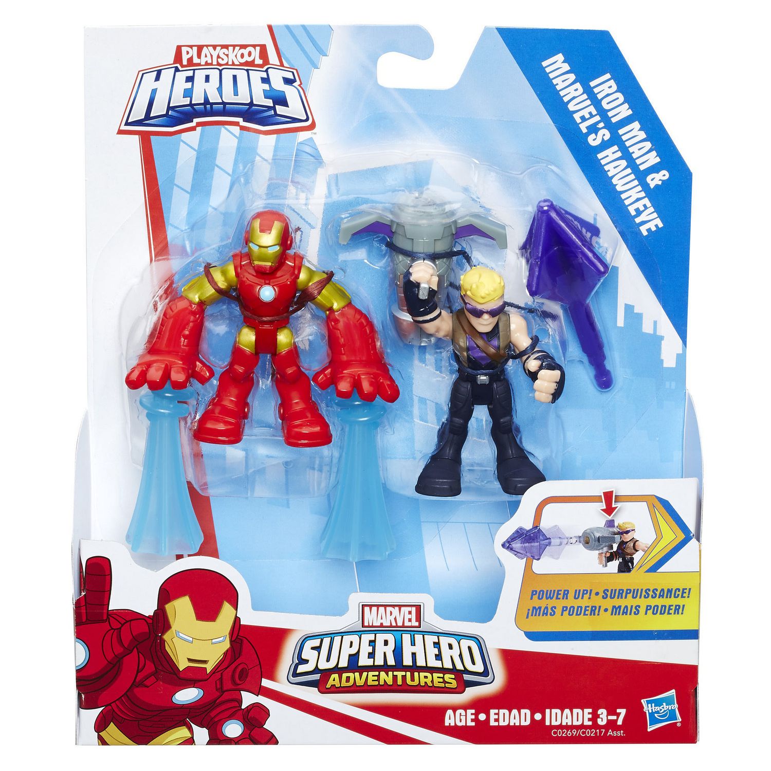 2pcs Playskool Marvel Super Hero Adventures Iron Man Tony Stark /& Spiderman