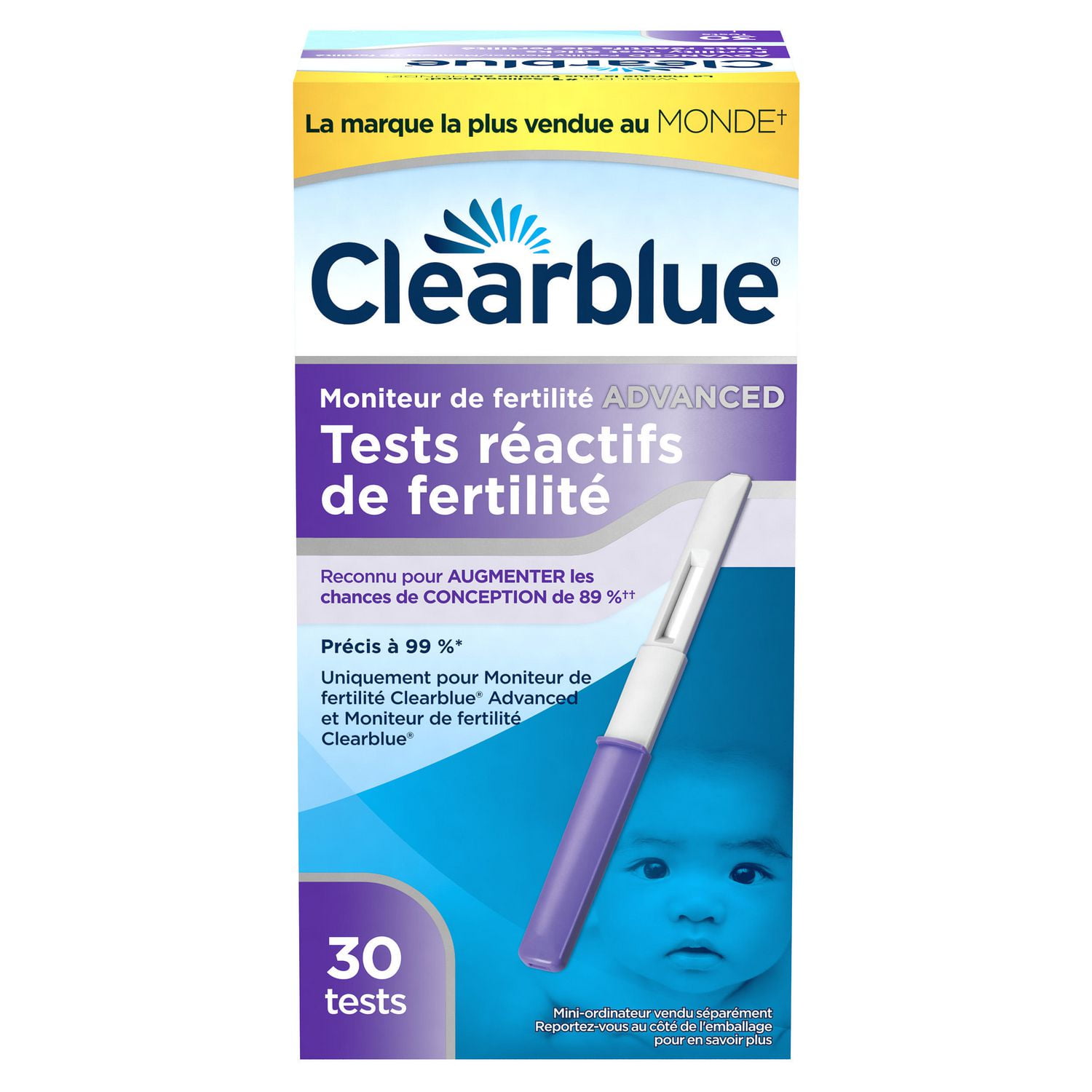 Moniteur de fertilité Clearblue® Advanced, bâtonnets-tests de fertilité