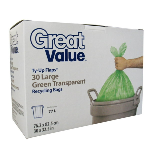 Great Value Noeuds Ty-Up® Grands Vert Sacs de recyclage
