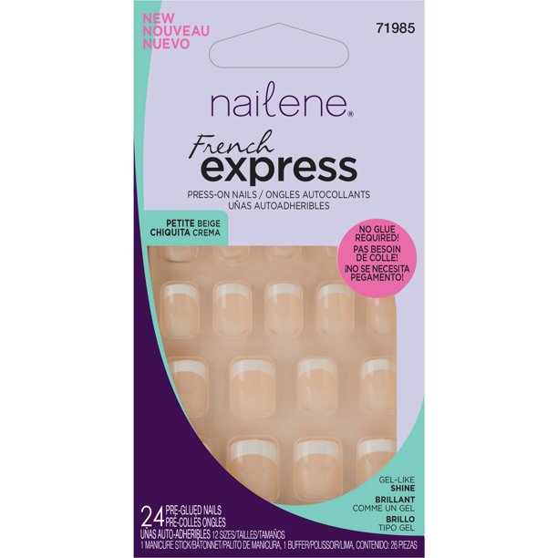 Ongles autocollants style français Express de Nailene - petites beiges