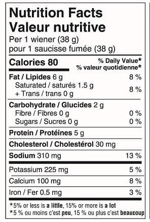 Saucisses fumées au poulet Great Value 12 pcs, 450g