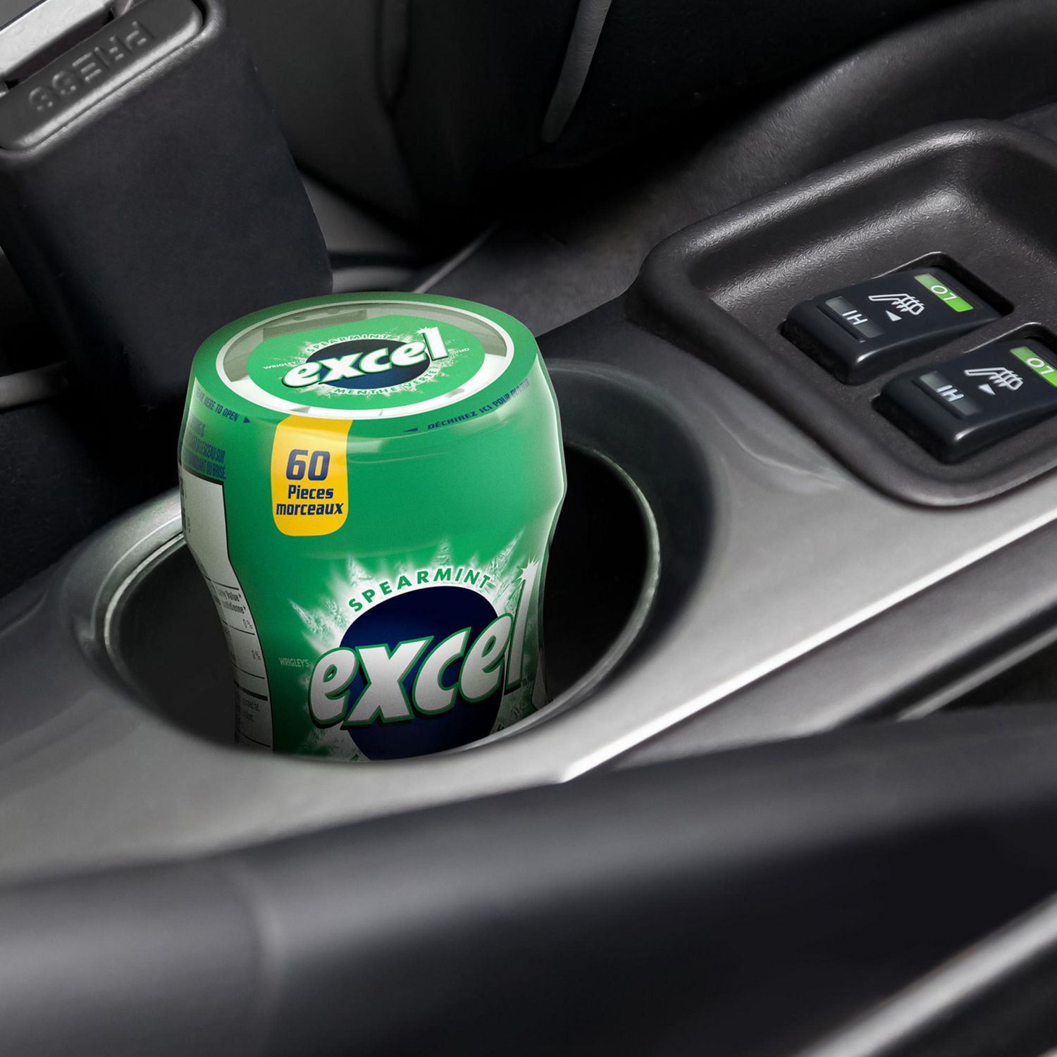 EXCEL, Spearmint Flavoured Sugar Free Chewing Gum, 60 Pieces, 1 Bottle, 1 Bottle, 60 Pellets