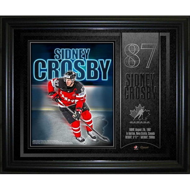 Cadre avec photo collage sous les projecteurs de Sidney Crosby d'Équipe Canada