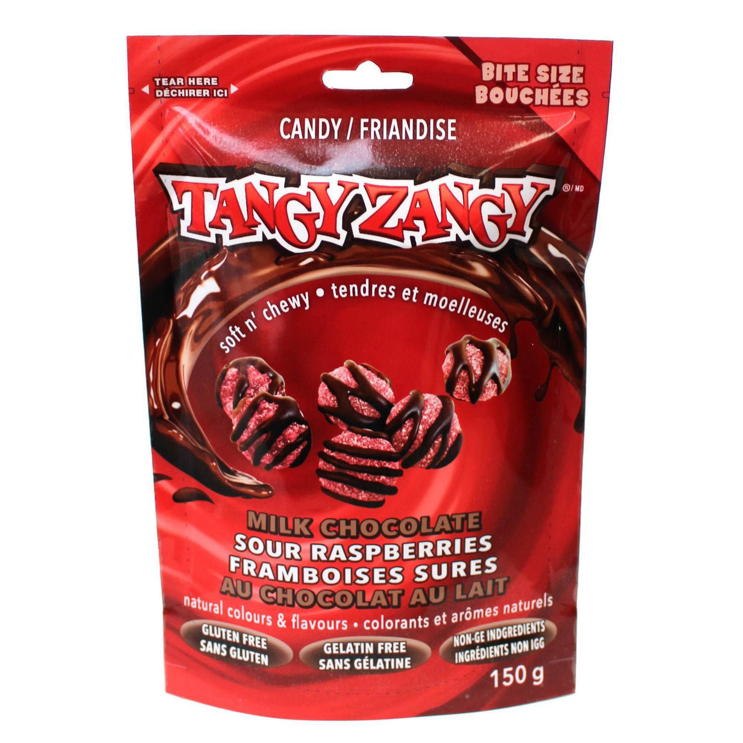 Tangy Zangy Milk Chocolate Sour Raspberries Candy Walmart Canada