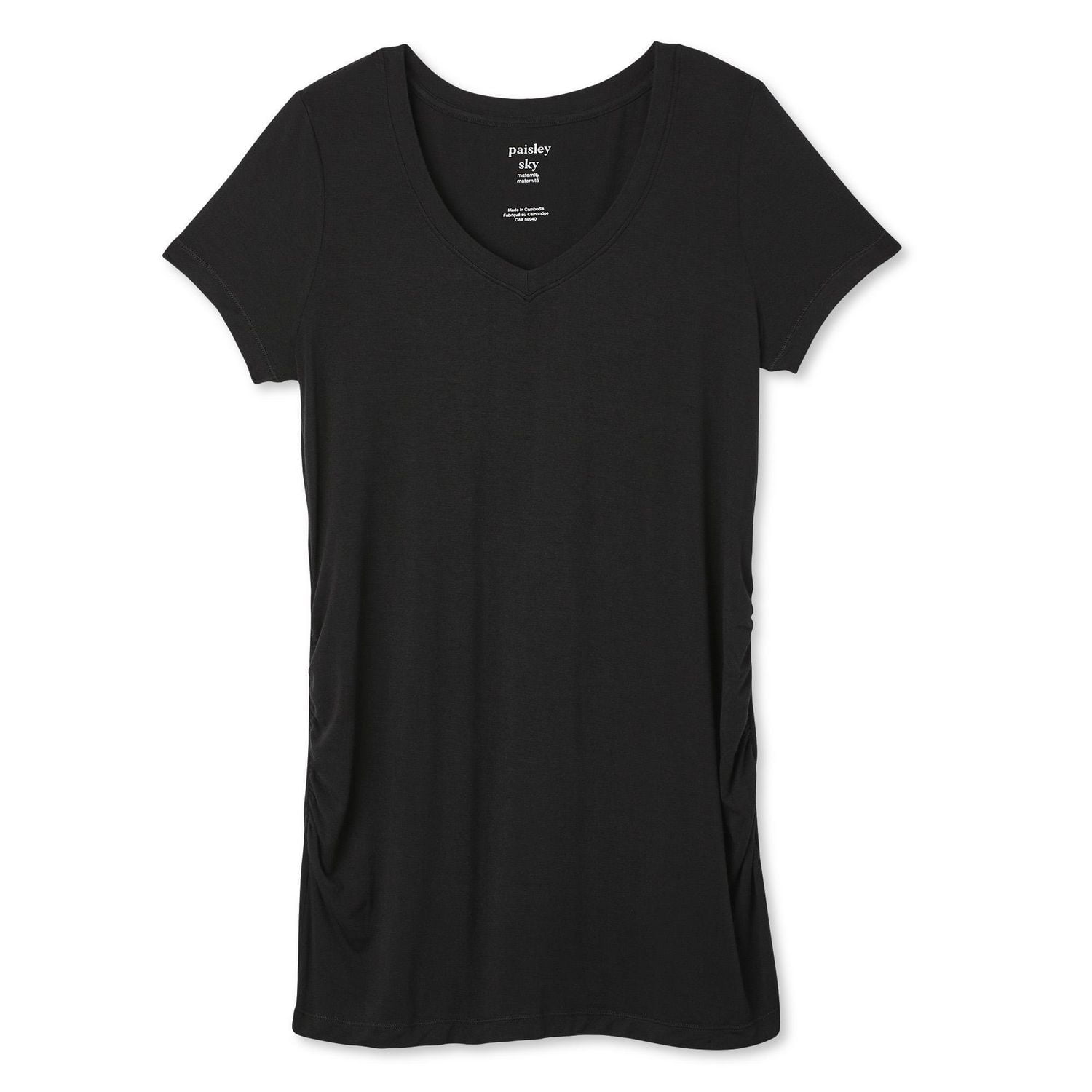 T-shirt à manches courtes avec encolure en V Paisley Sky Maternité Tailles P-TTG