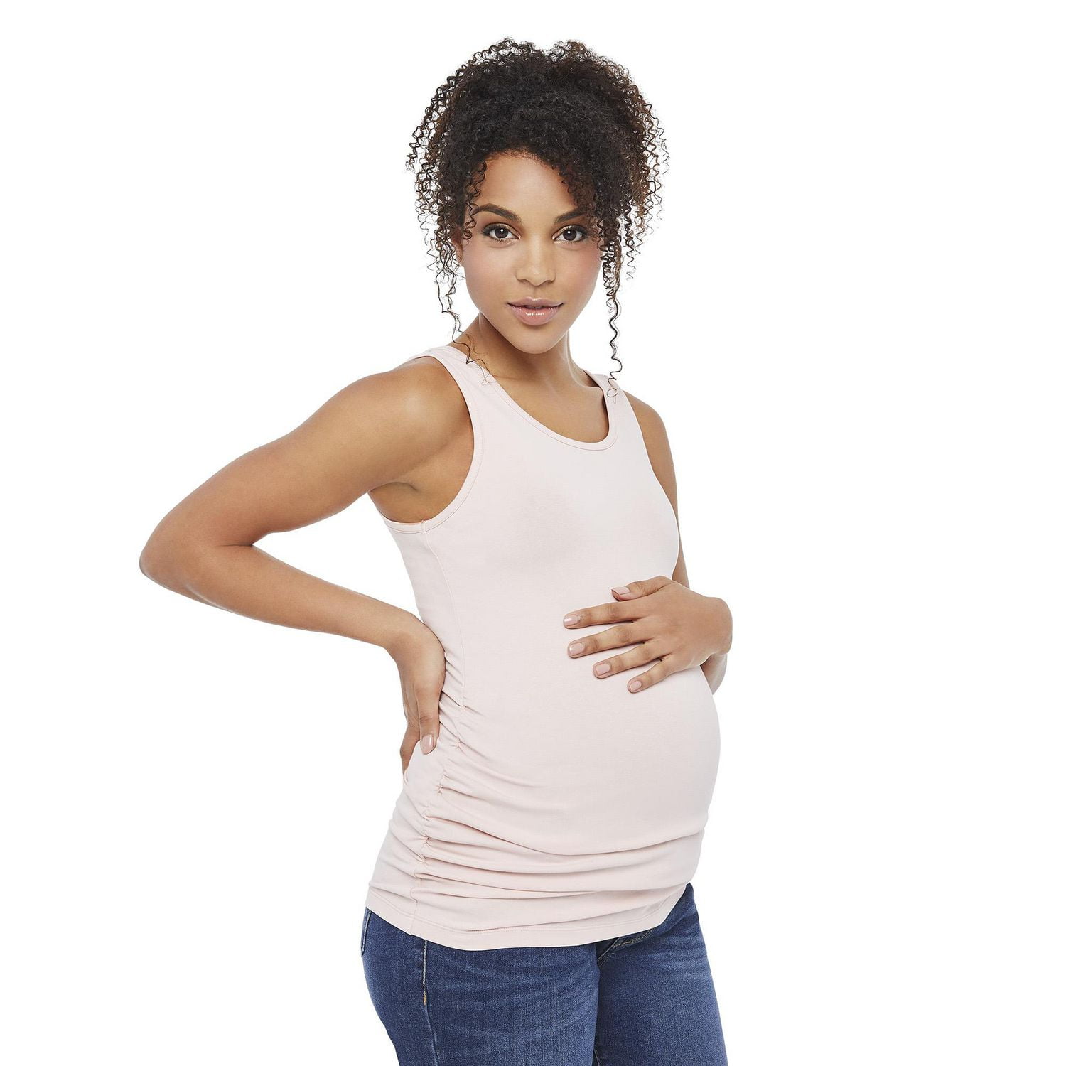 Paisley Sky Maternity Ruched Side Tank, Sizes S-XXL