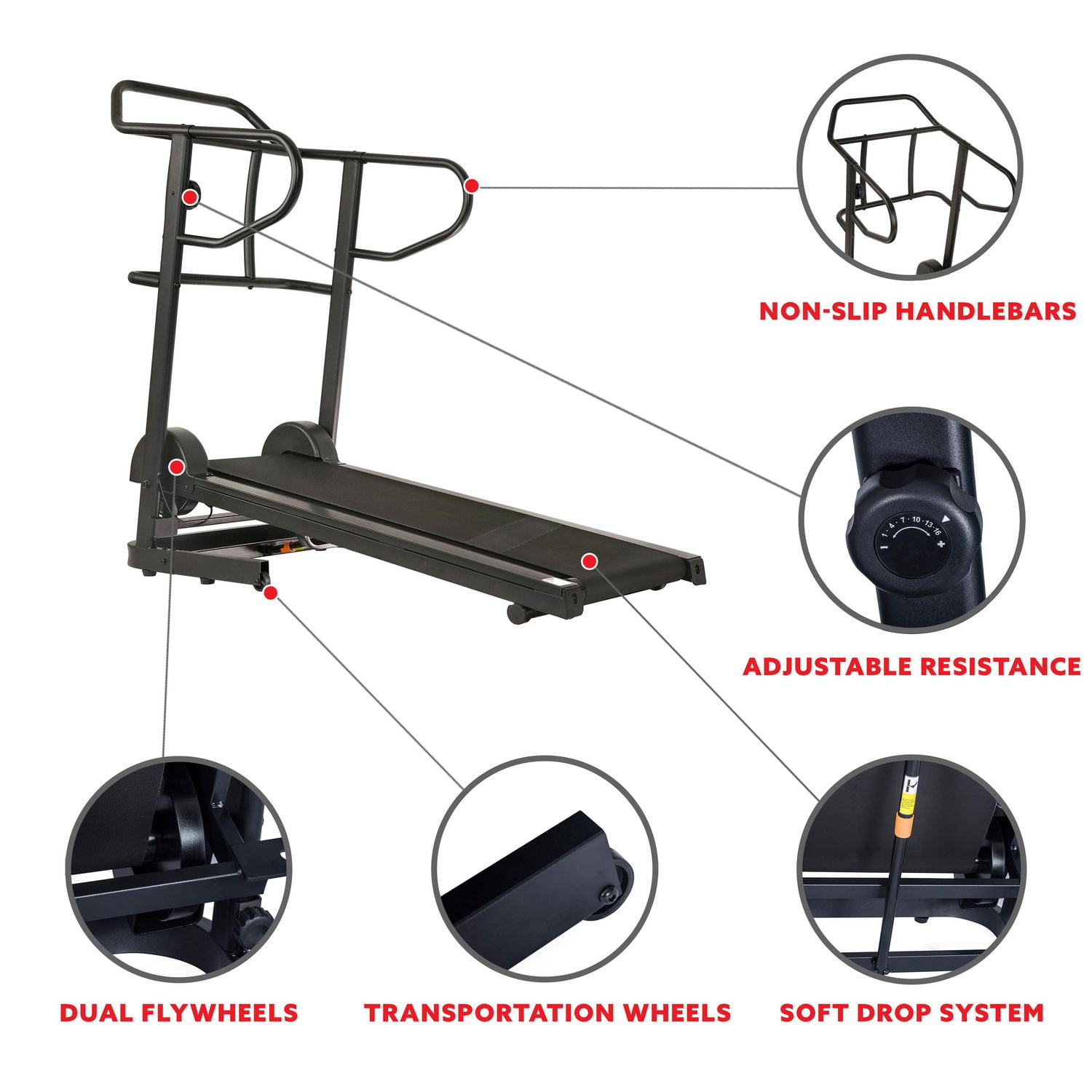 Sunny health & fitness force fitmill manual treadmill sale