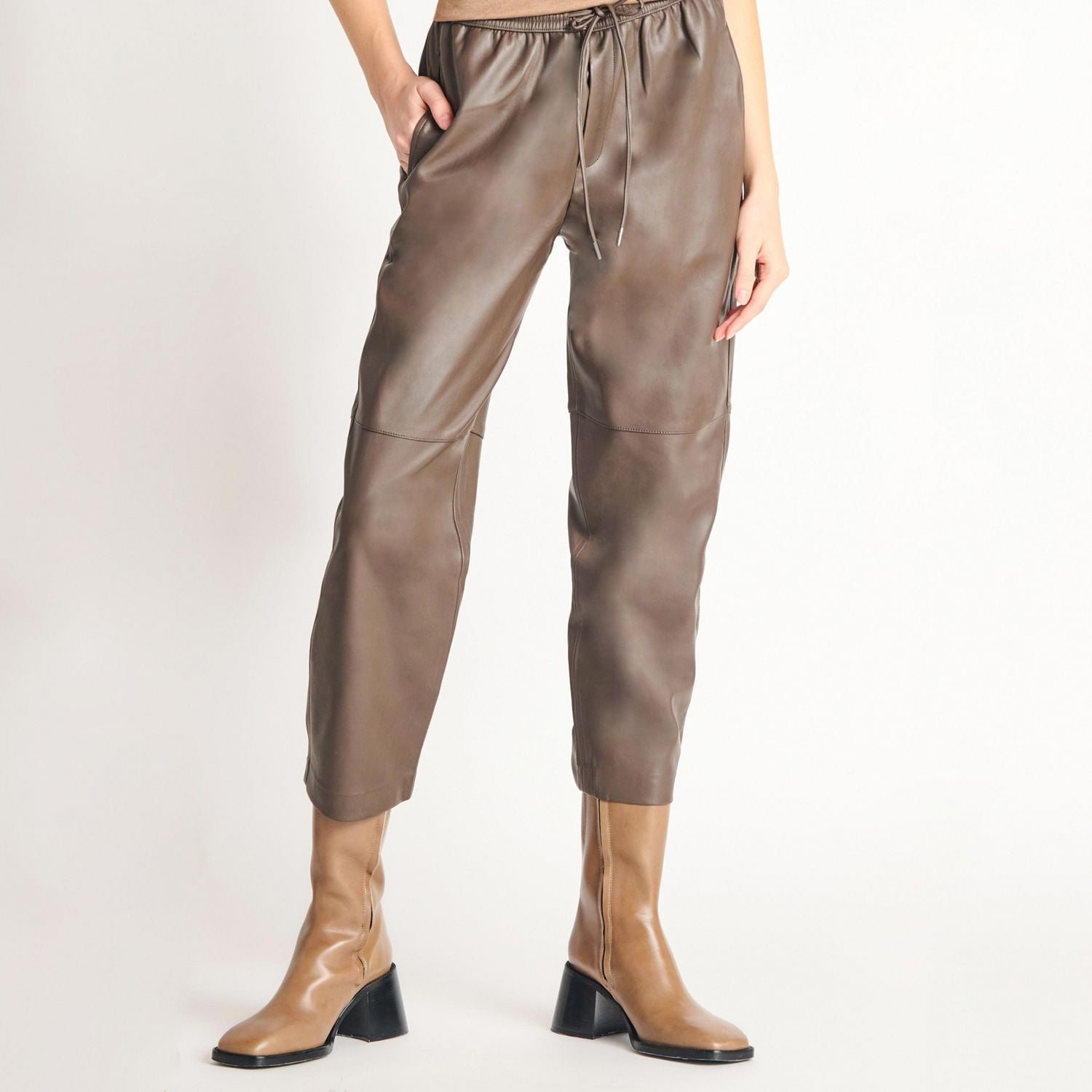 Devoted Straight hem faux leather jogger