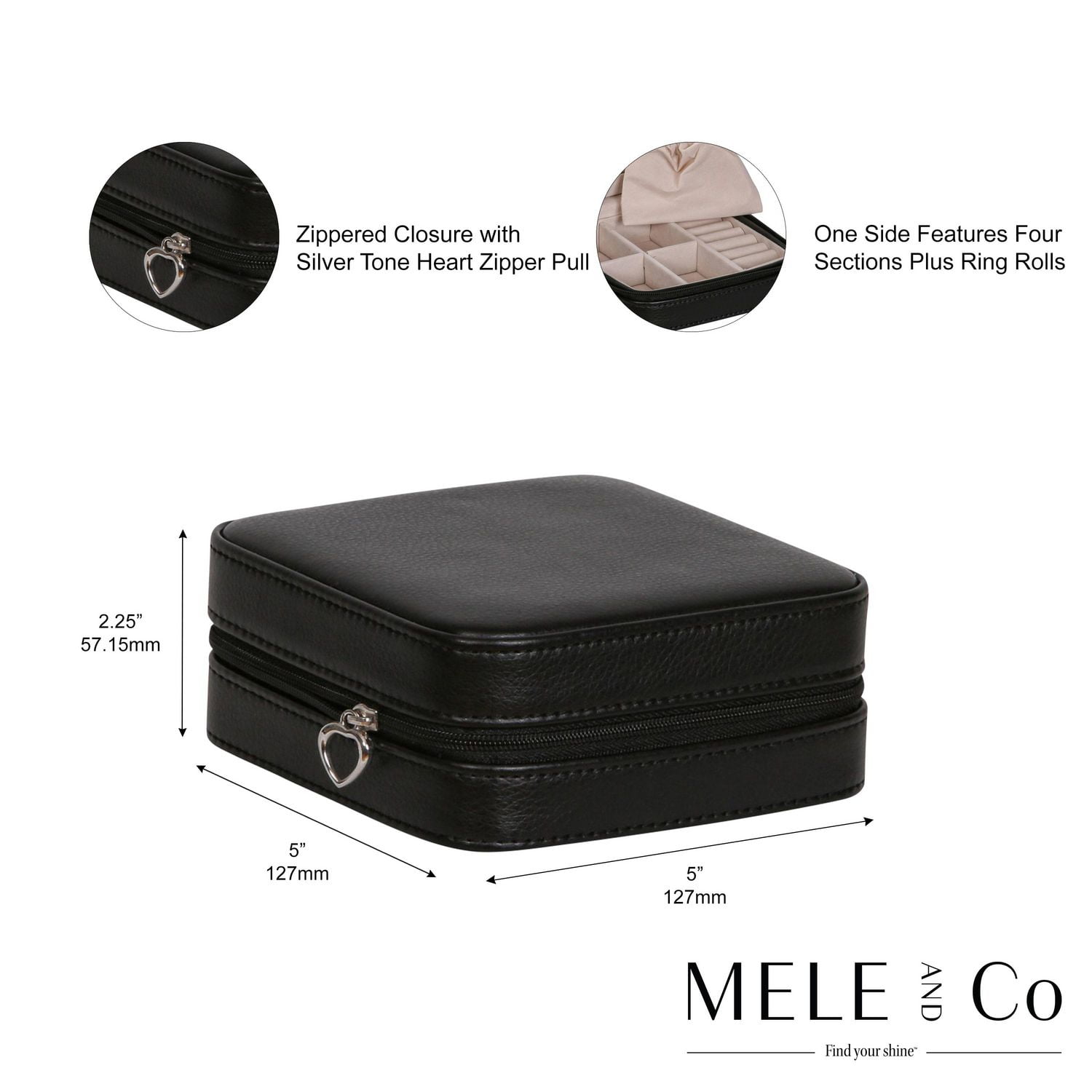 Mele and Co Coffret à bijoux de voyage Dana Black