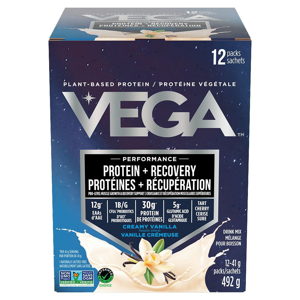 Vega Vega Protein + Recovery CA Vanilla (12x41g), Vanilla 12 x 41g Sachets