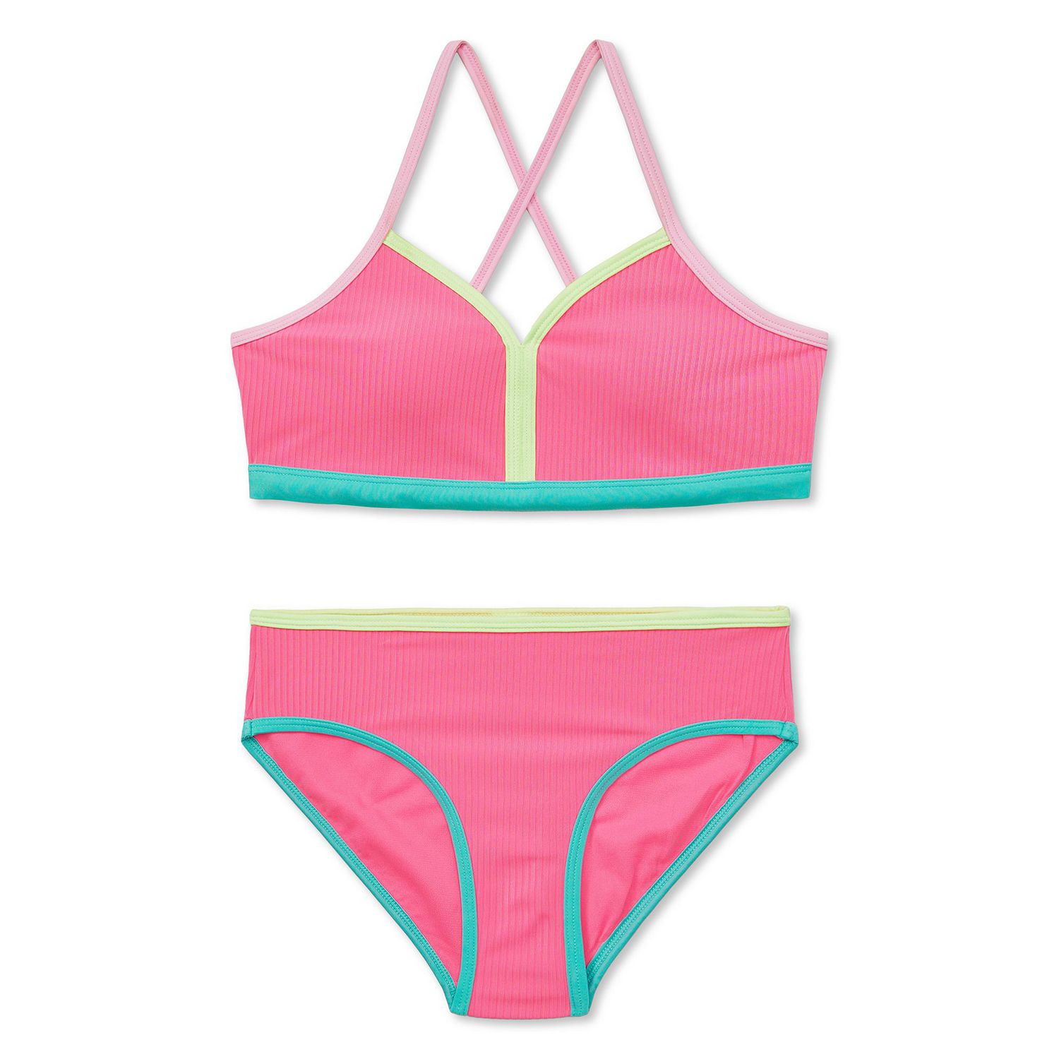 Bikini 2 pièces avec blocs de couleur Justice pour filles