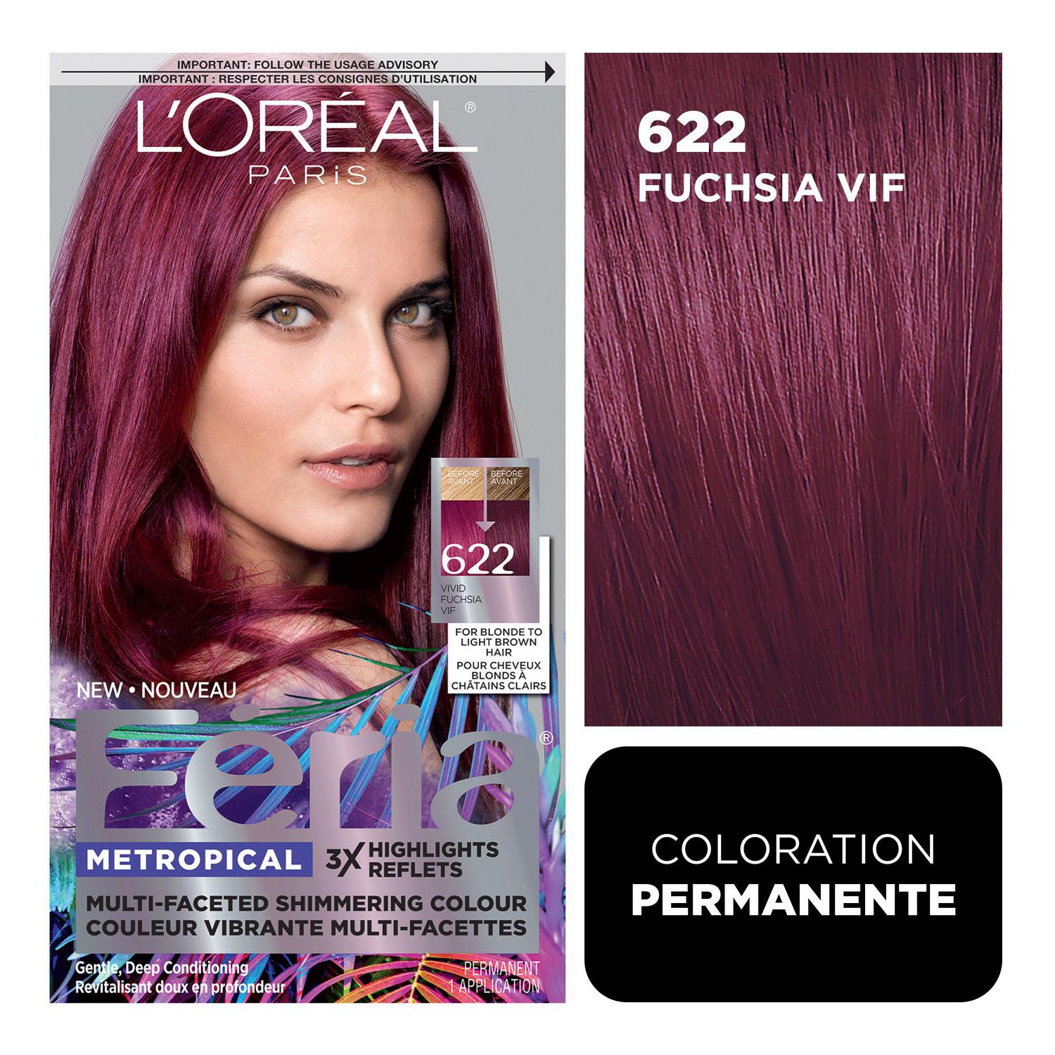 L'Oreal Paris Feria Metropical Permanent Hair Colour 622 Vivid Fuchsia, 1  EA | Walmart Canada