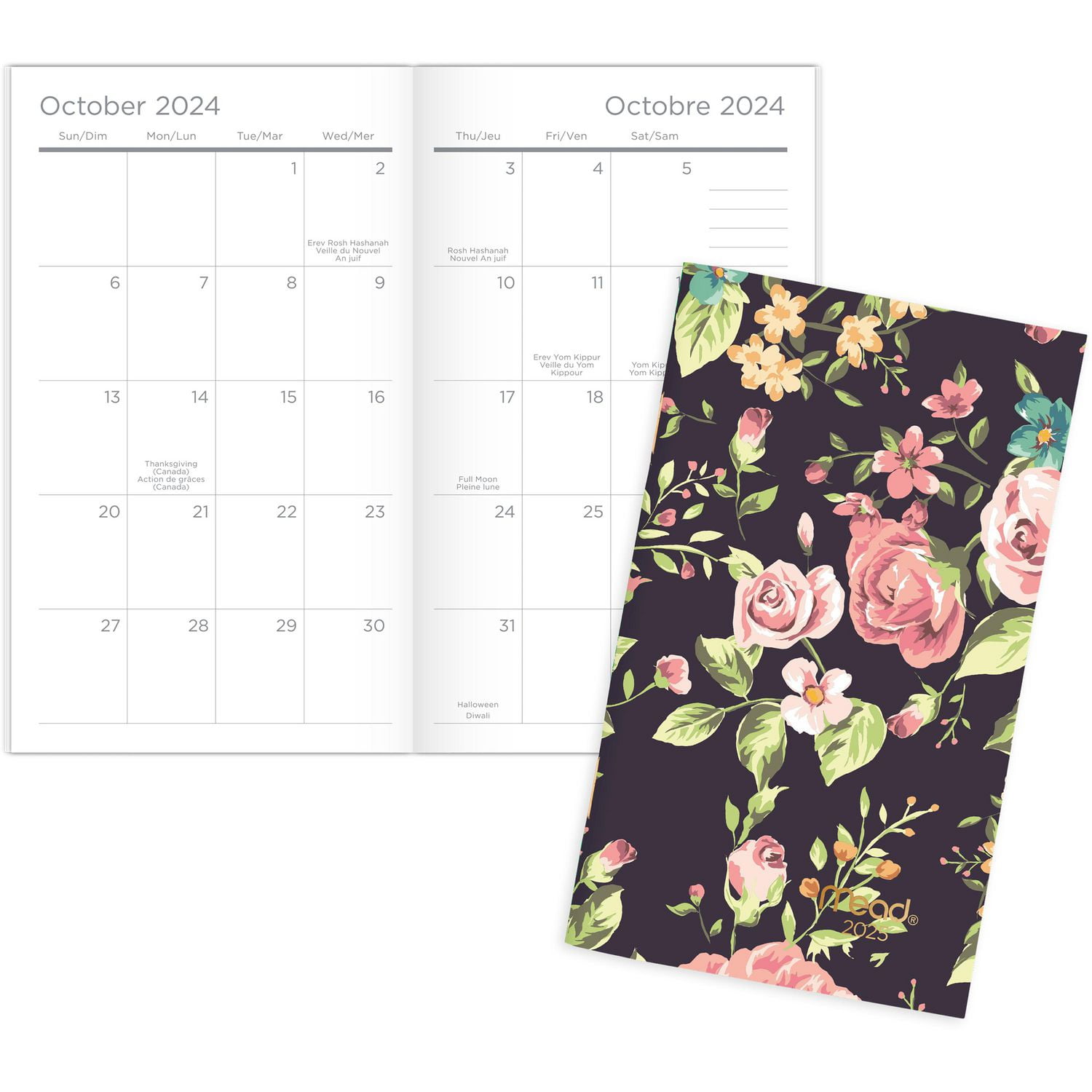 Mead Rose Garden 2Yr Monthly Pocket Planner