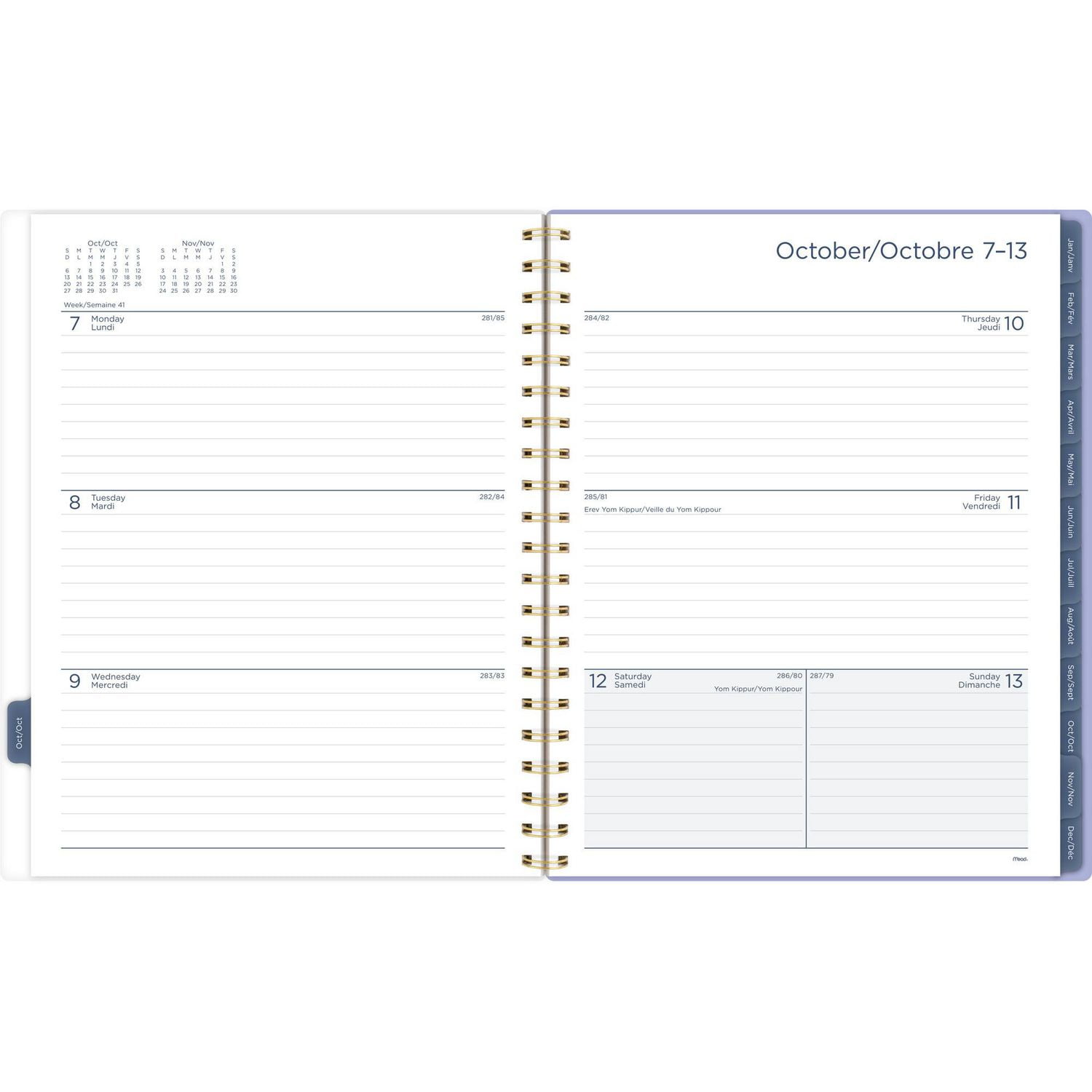 Mead Purple Rose Large Weekly/Monthly Planner