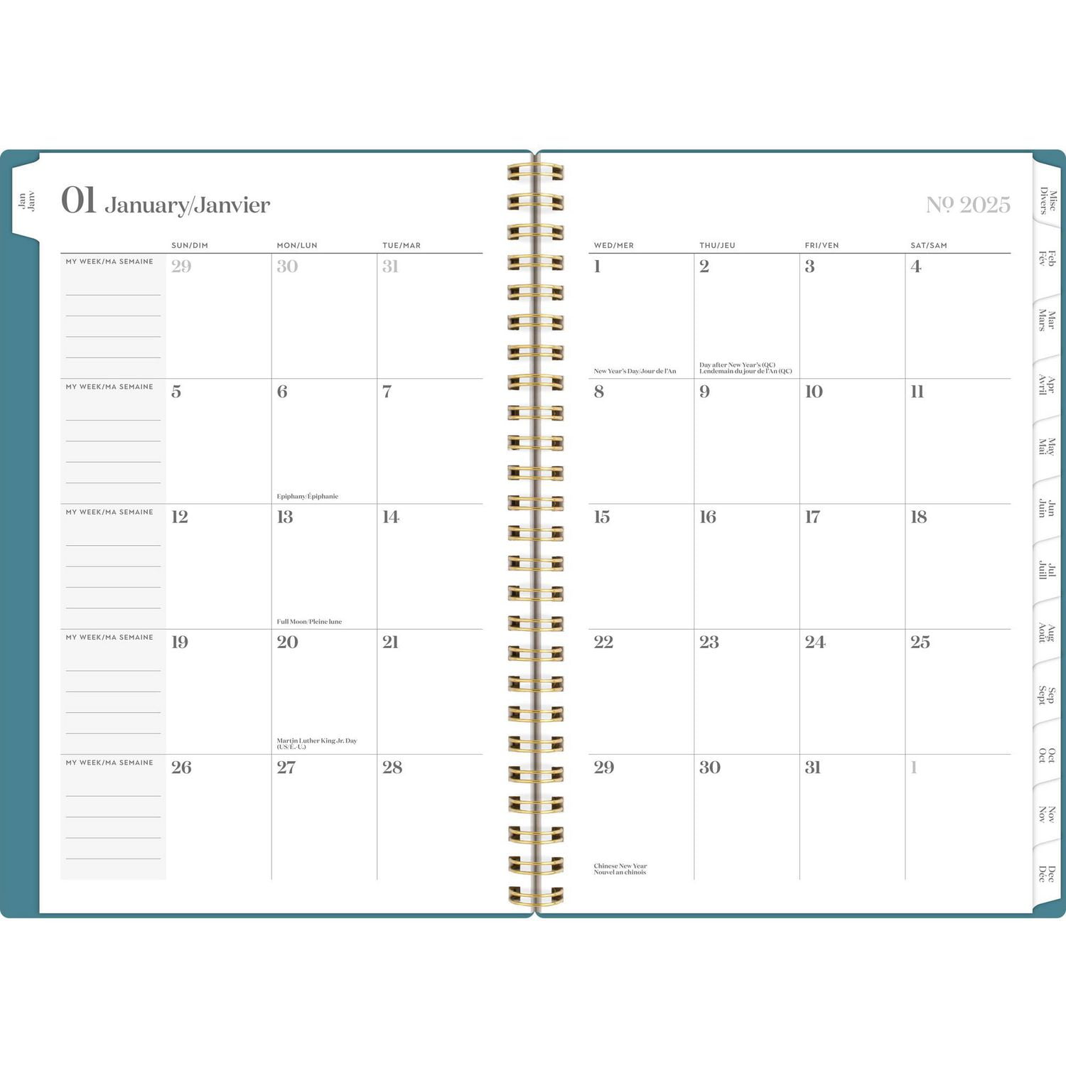 Petit agenda hebdomadaire/mensuel Cambridge WorkStyle Classic, bleu sarcelle