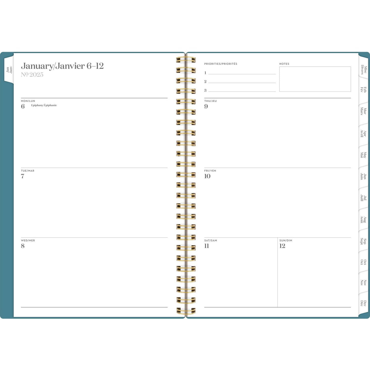 Petit agenda hebdomadaire/mensuel Cambridge WorkStyle Classic, bleu sarcelle