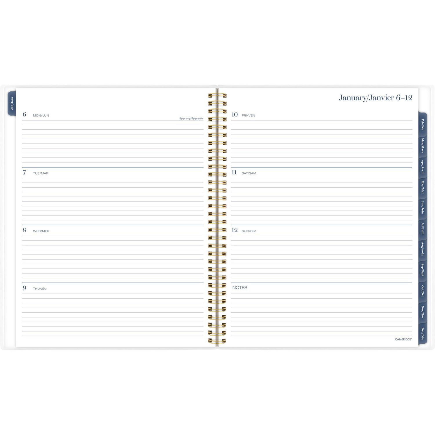 Grand agenda hebdomadaire/mensuel Cambridge Blake