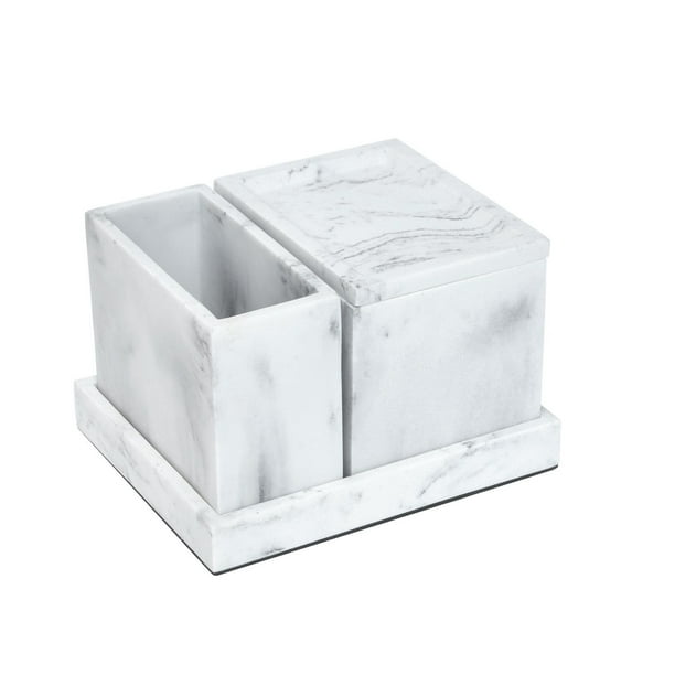 Ensemble unité de rangement pour meuble-lavabo 4 morceaux avec côté aimanté hometrends en faux marbre Ensemble unité de rangement en grès