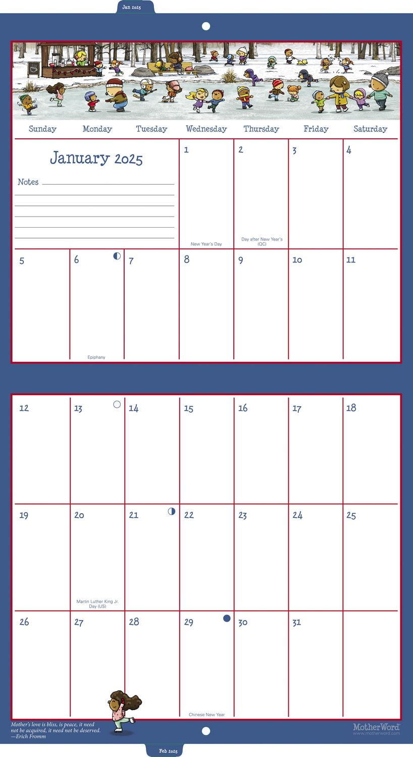 Calendrier mural Motherword 2025 -  anglais