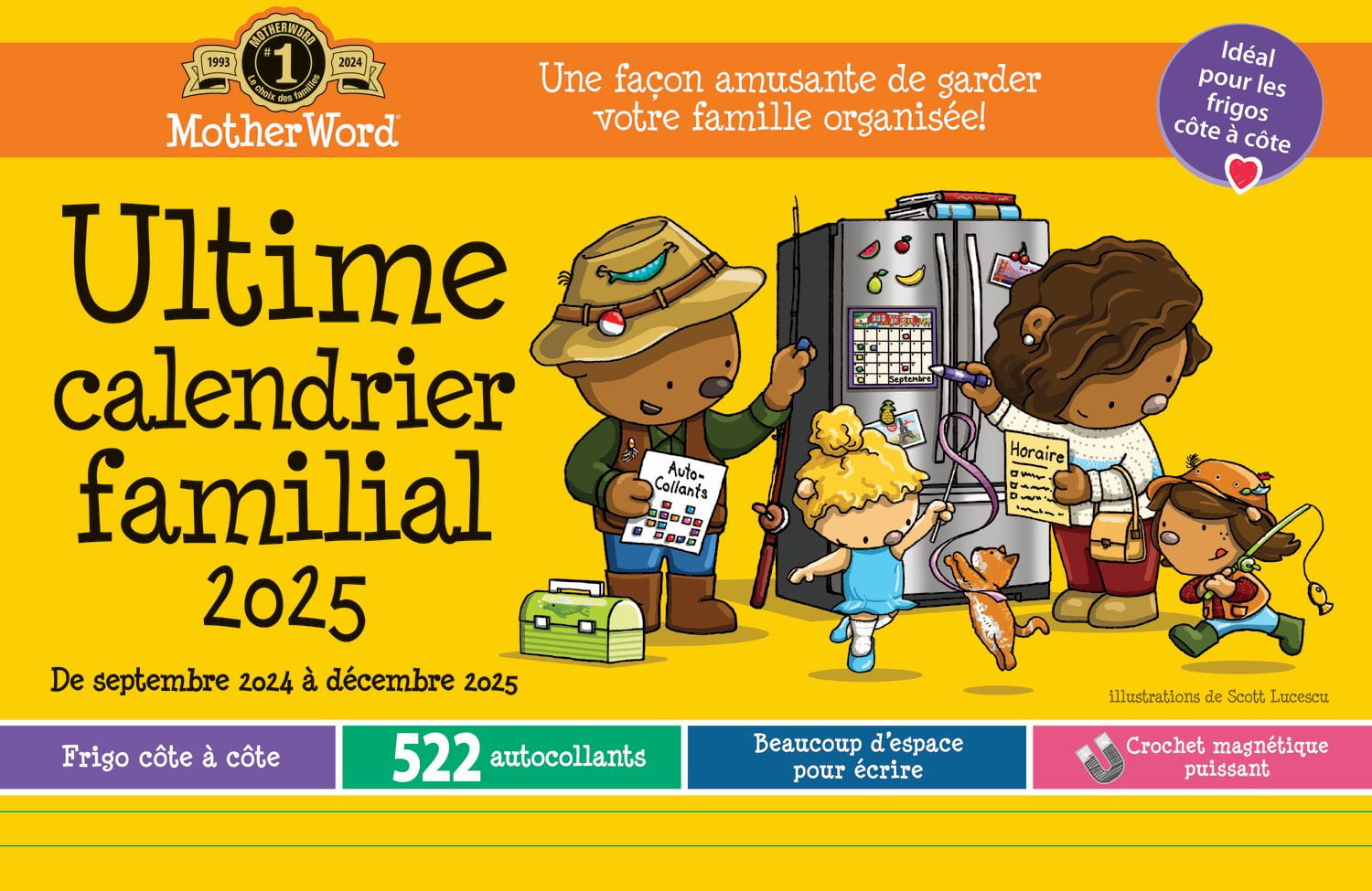 Calendrier magnétique Motherword 2025 - français