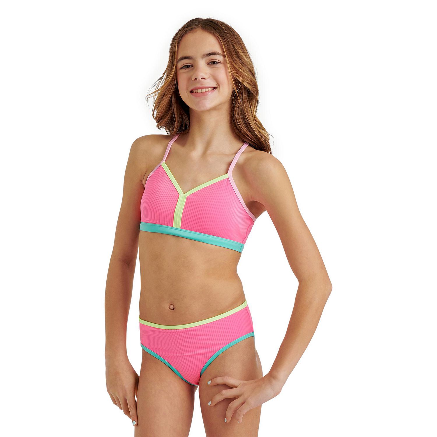 Bikini 2 pièces avec blocs de couleur Justice pour filles