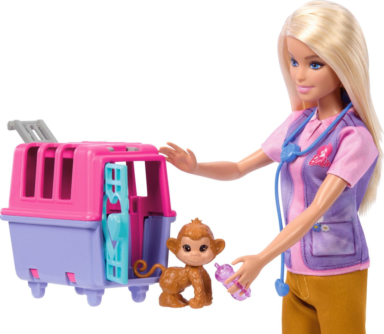 Barbie Animal Rescue Recovery Playset with Blonde Doll 2 Animal Figures Accessories Walmart