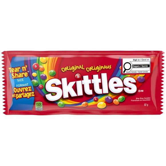 SKITTLES, Original Chewy Candy, Full Size Bag, 92g