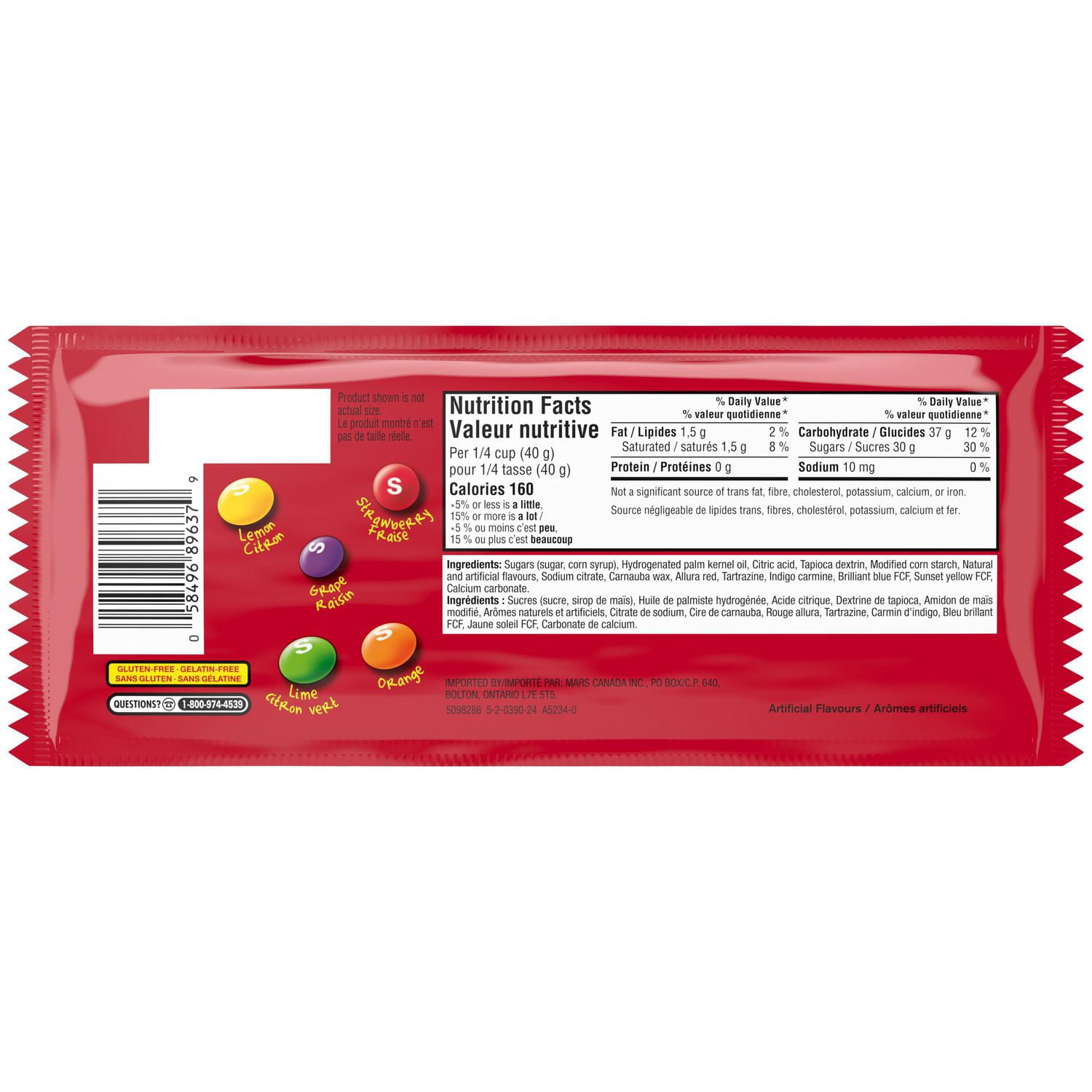 SKITTLES, Originaux, bonbons à mâcher, sac pleine grandeur, 92 g