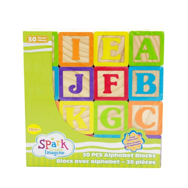 Maxim Deluxe Wooden ABC Blocks. Extra-Large Engraved Baby Alphabet Letters,  Counting & Building Block Set