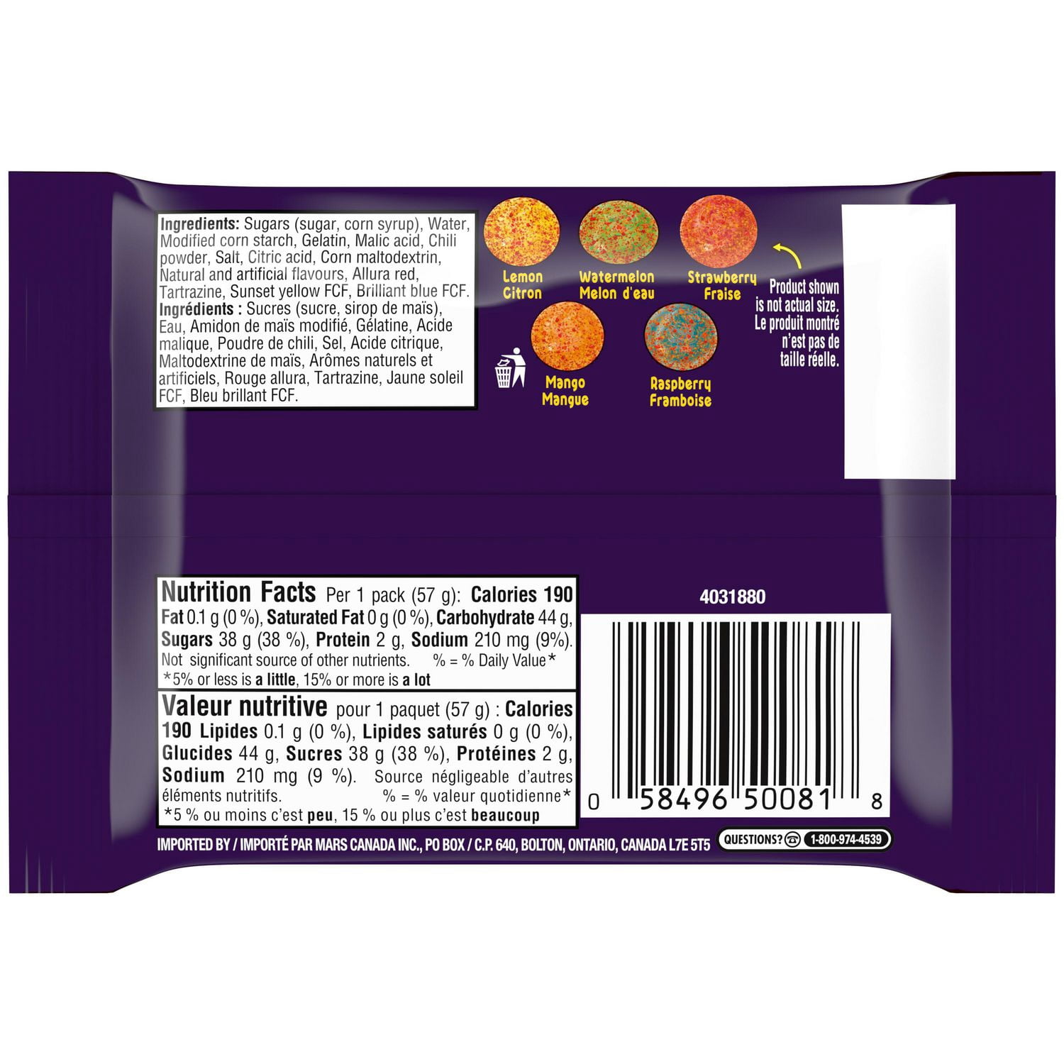 SKITTLES, Sweet Heat Gummy Candy, Pack, 57g