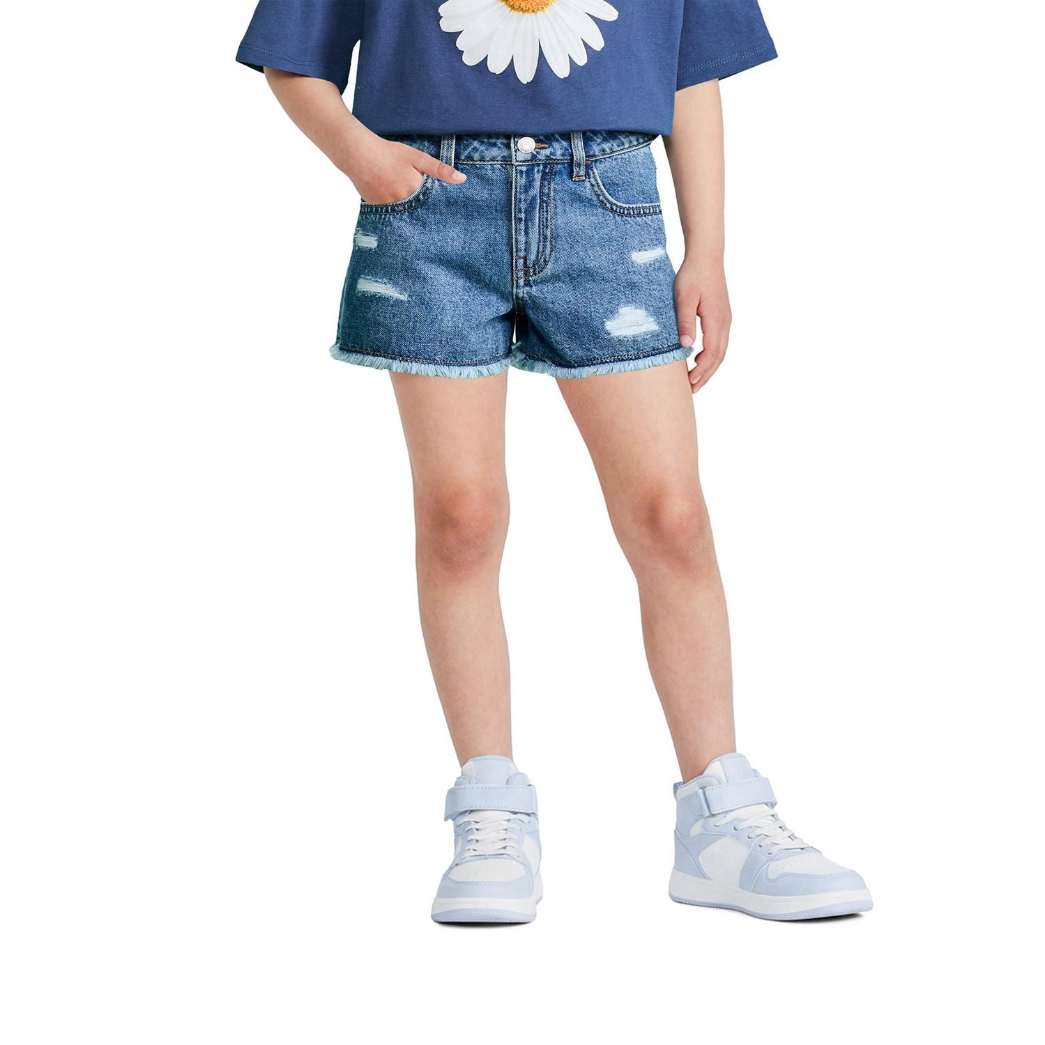 George Girls' Distressed Denim Short