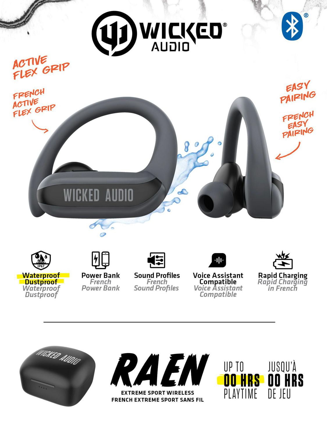 Wicked Audio Raen Extreme Sport Wireless Earbuds