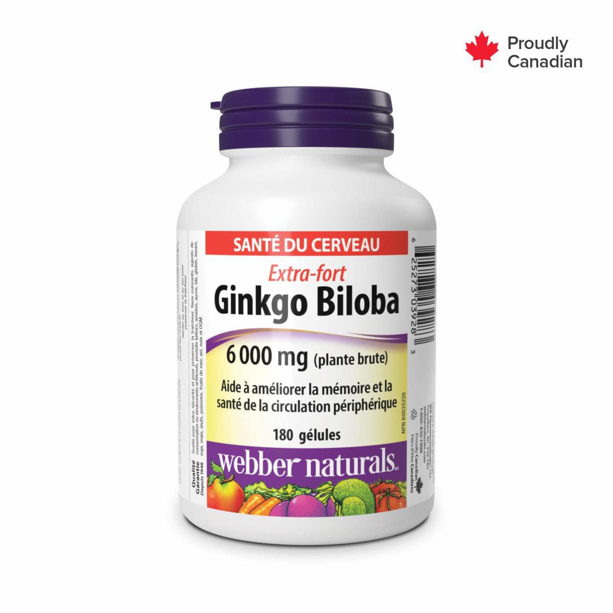 Webber Naturals Ginkgo Biloba Extra Strength 6000 mg (Raw Herb)