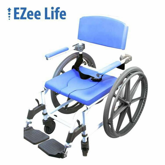 Chaise aisance/douche de réadaptation de 18 po - roues arrière de 24
