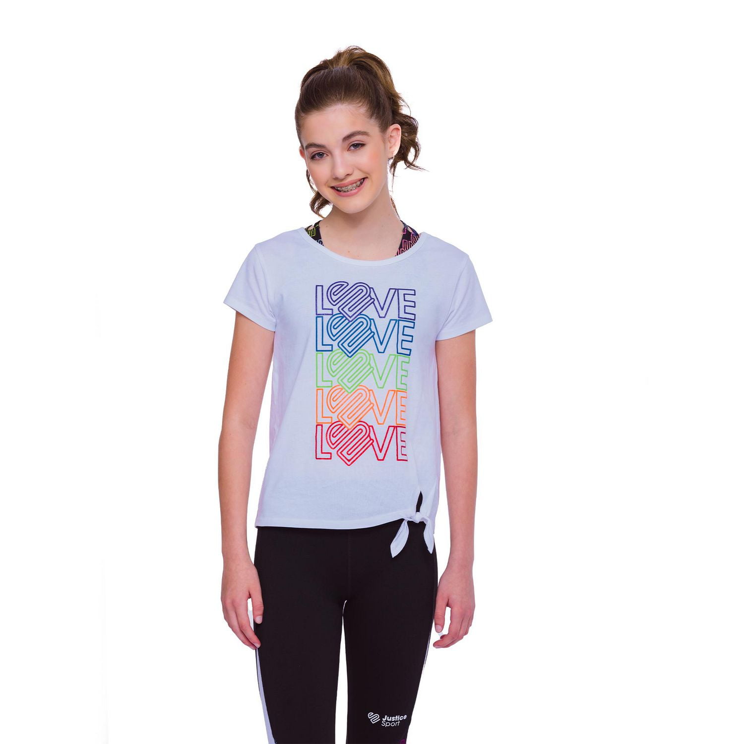 Ensemble de cinq hauts pour filles Justice Love