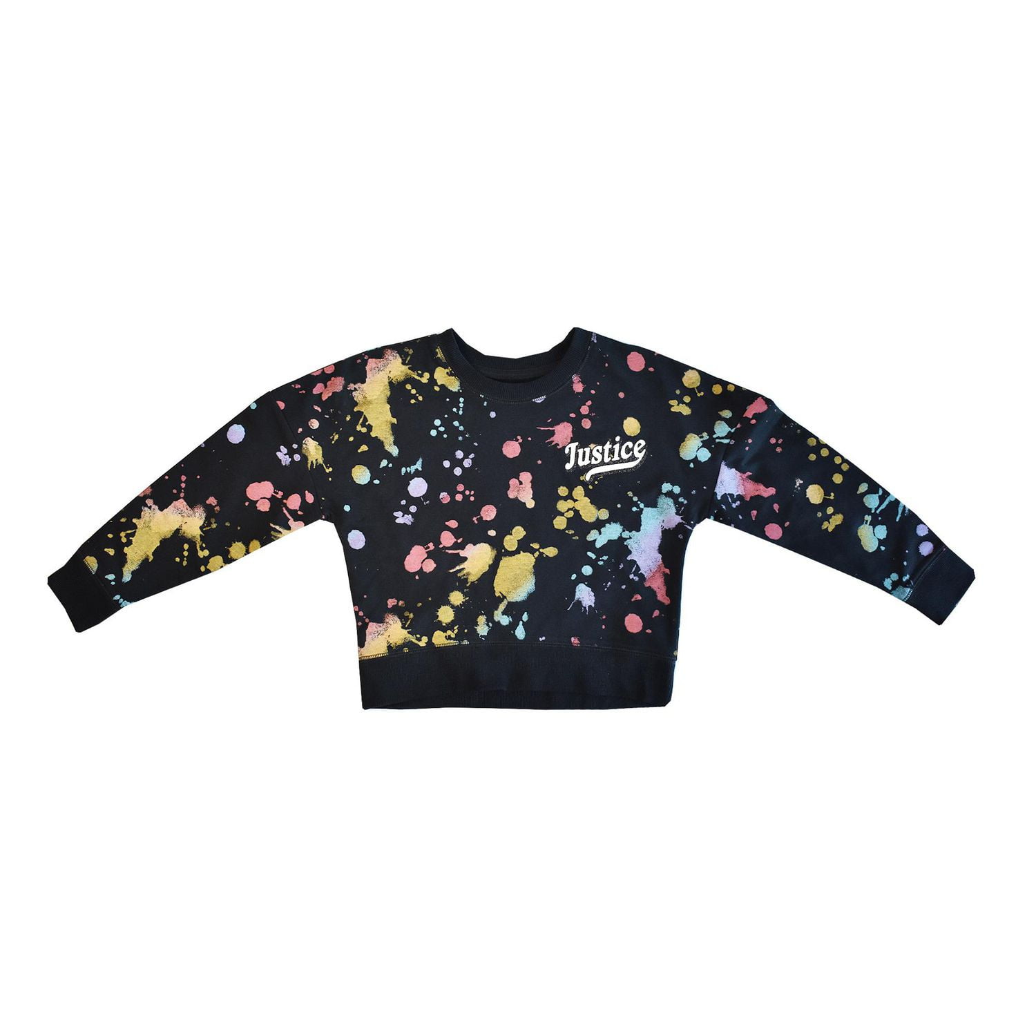 Girls Justice Splatter Art Long Sleeve Top