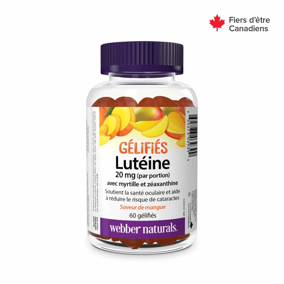 Webber Naturals Lutein Gummies with Bilberry and Zeaxanthin 20 mg Mango