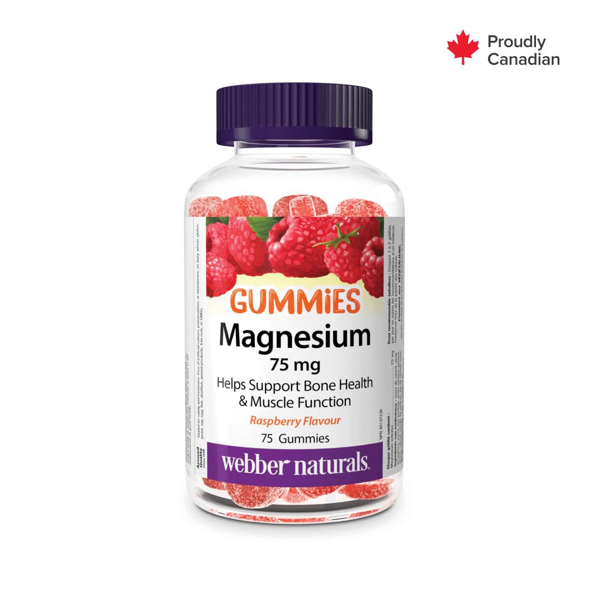 Webber Naturals Magnesium Gummies 75mg Raspberry