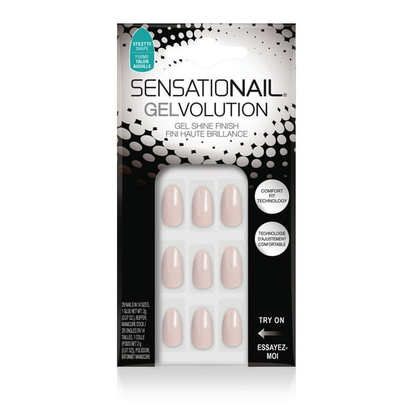 Ongles à coller Gelvolution de SensatioNail au fini haute brillance Talon aiguille