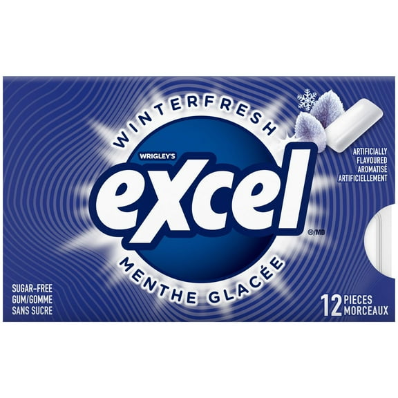 EXCEL, Winterfresh Flavoured Sugar Free Chewing Gum, 12 Pieces, 1Pack