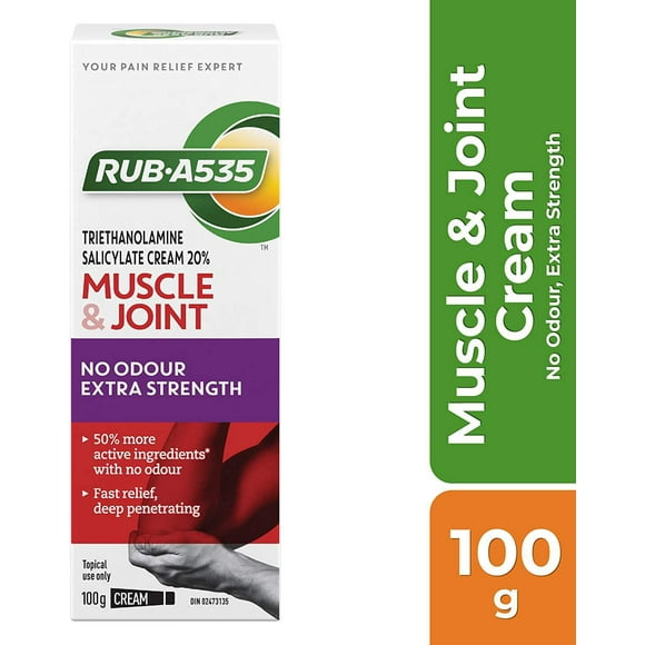 RUB A535 Muscle & Joint Pain Relief Heat Cream, No Odour, Extra Strength, 100g Cream, No Odour
