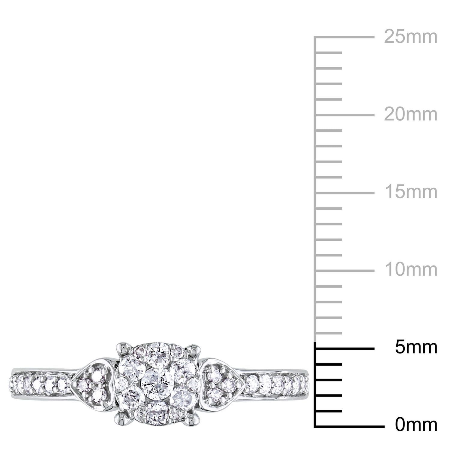 Miabella 1/3 Carat T.W. Diamond 10 K White Gold HALO Engagement Ring