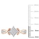 Bague de fiançailles Miabella avec diamants 1/10 CT poids total en or rosé 10K – image 3 sur 5